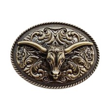 Antique Bronze Bison Head Belt Buckle Perfect Christmas Gift for Him