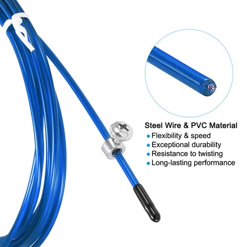 10Ft Schnellsprung Seil Ersatz Kabel 2stk 2.5mm Profi Springseil Stahl Draht #16 - Bild 4 von 6