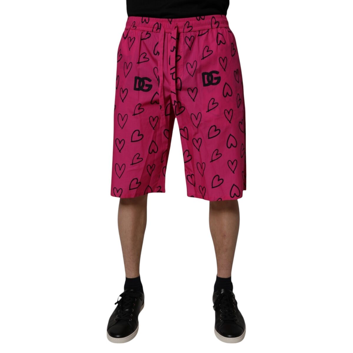 ショートパンツ DOLCE & GABBANA Silk bermuda shorts Pink DOLCE & GABBANA Shorts Pink Cotton Heart Print Bermuda