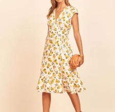 Reformation Lemon Linen Dress 6