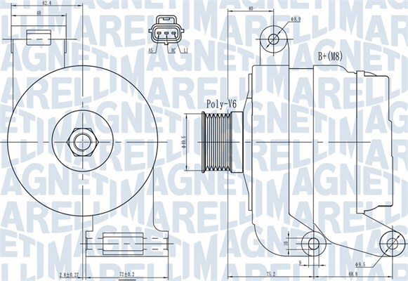 MAGNETI MARELLI 063731931010 Alternator for VOLVO