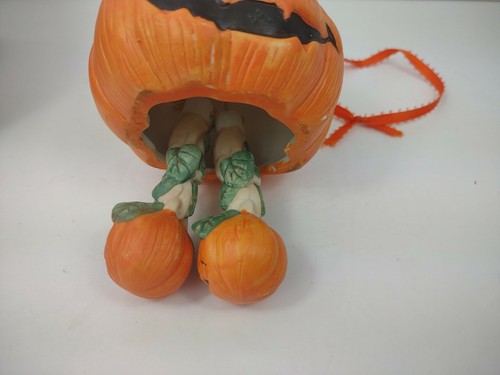 Vintage Halloween Kürbis Glockenspiel Windspiel Porzellan anthropomorph gruselig - Bild 2 von 12