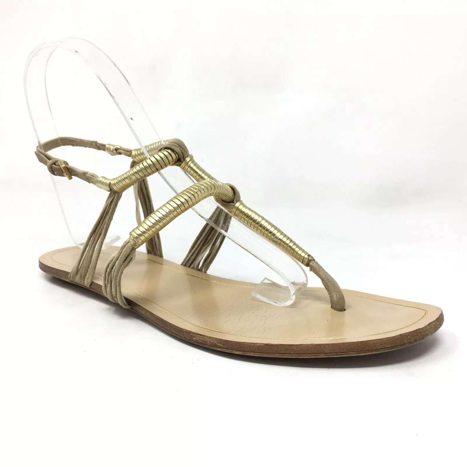 Sandales Gucci chaussures femme à bretelles en cuir or Taille 6 US 36 UE réglable