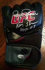 Royce Gracie & Ken Shamrock UFC HOF MMA 1 2 3 4 Dual Signed Glove PSA DNA COA #4