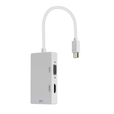 Mini Displayport Thunderbolt to DVI HDMI VGA Female Adapter Combo Cable