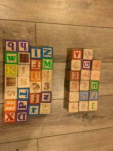 43 pcs wooden alphabet block  complete set and extra 
