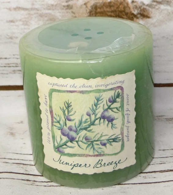 BATH & BODY WORKS WHITE BARN VINTAGE PILLAR CANDLE JUNIPER BREEZE 3x3