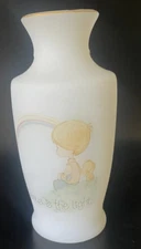 Vintage 1979 Enesco Precious Moments JESUS IS THE LIGHT Frosted Mini Bud Vase