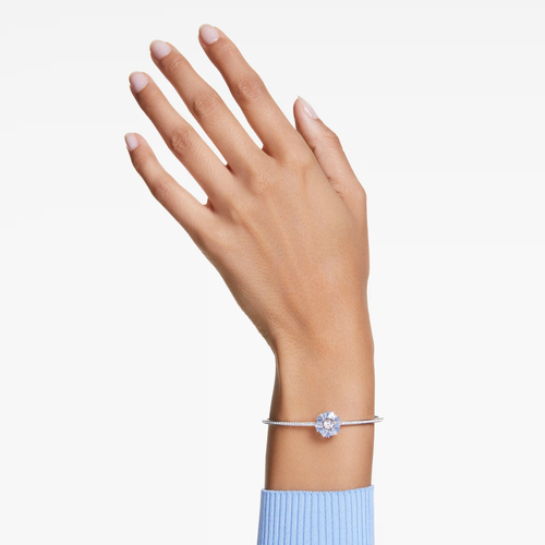 Idyllia bangle Flower bracelet, Blue, Rhodium plated 5680014 - Picture 4 of 4