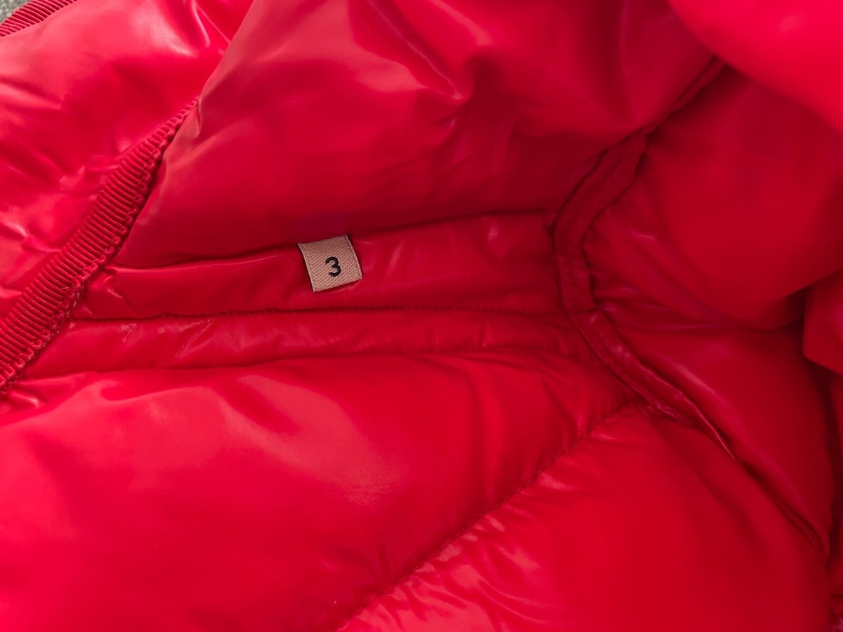 MONCLER Fellkapuzenjacke Mantel Rot RN 116347 Gr: 3 | eBay