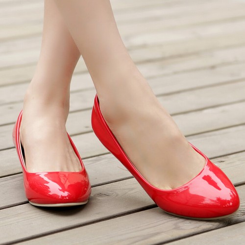 Women's Plus Size Patent Leather Pointed Toe Wedge Heel Work Office Pumps Shoes - Imagen 46 de 49