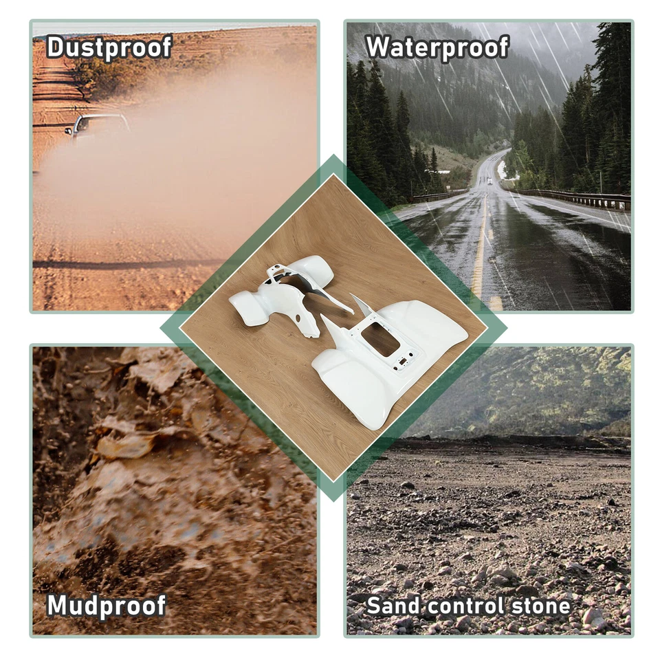 Juego de carrocería de carenado blanco kit completo de plástico para Honda TR200 Fat Cat 1986-87 Foto 4 de 4