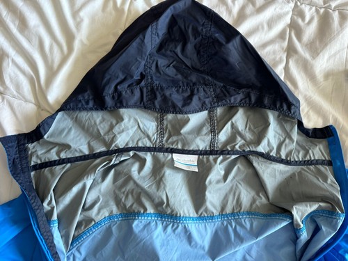 Columbia Windbreaker Rain Jacket Hooded Kids Youth Size Large 14/16 Blue EUC - Picture 4 of 13