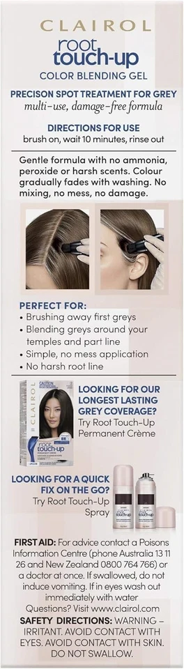 Clairol Root Touch-Up Colour Blending Gel, 6 Light Brown, Blends Greys,,.AU - image 2 of 3