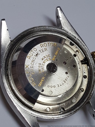 Rolex Oyster Perpetual Red/BK Date Ref# 6075 Ovettone 18k Gold/SS Big BubbleBack - Picture 7 of 12