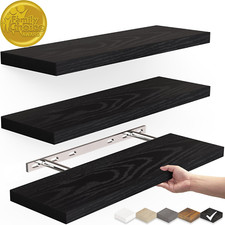 BAYKA Floating Shelves for Wall, Wall Mounted Rustic Wood Shelves for Bathroom, 