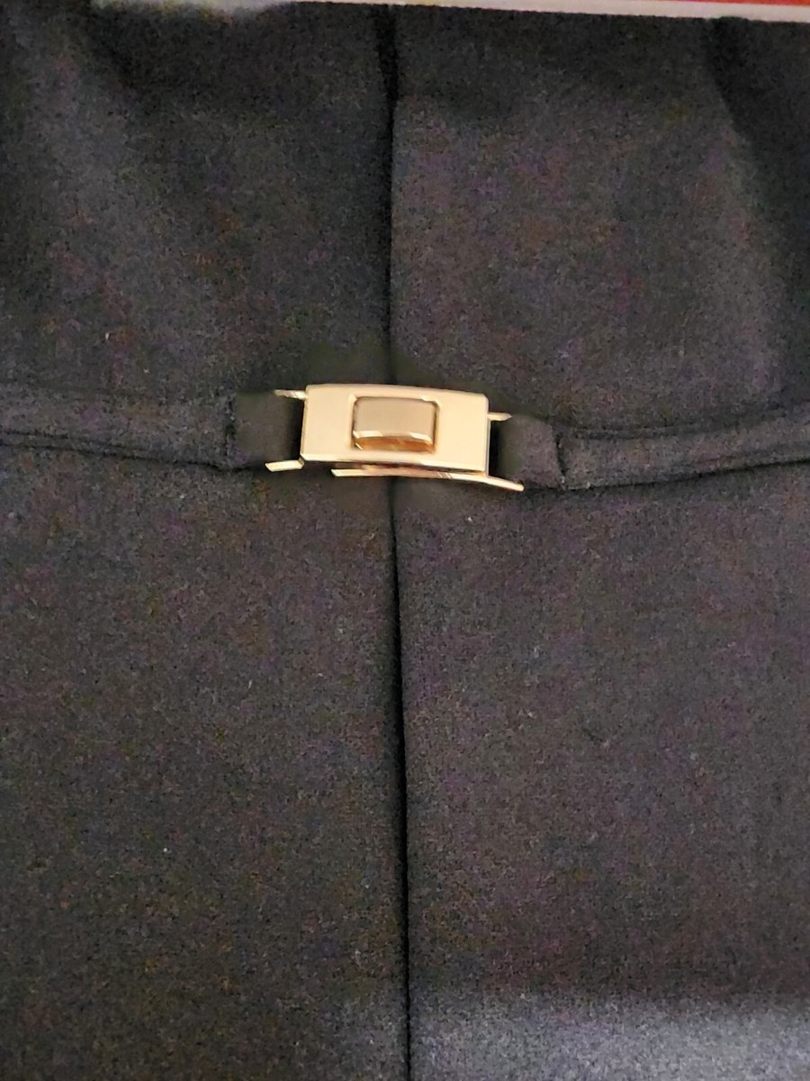 VINTAGE Klaxons Women's Open Front Belt Closure Jacket Blazer Black Size LARGE  View 6