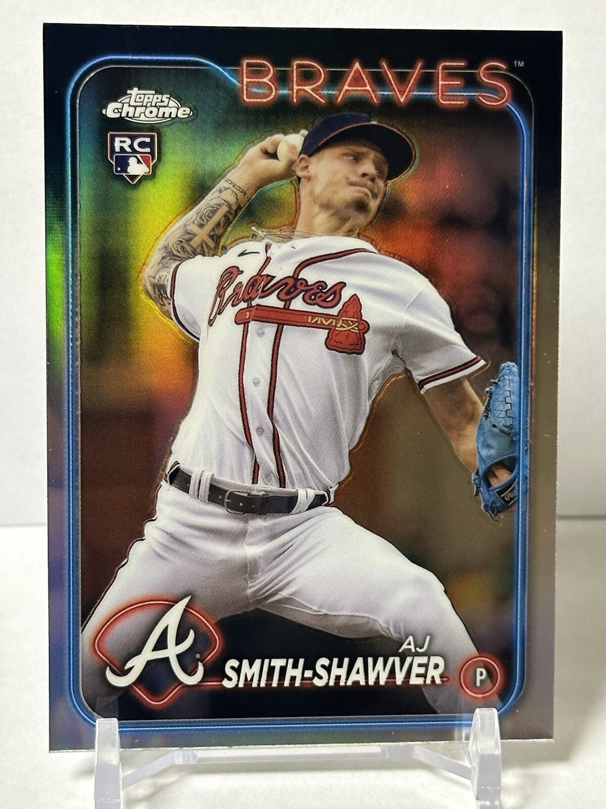 2024 Topps Chrome #19 AJ SMITH SHAWVER RC REFRACTOR PARALLEL Atlanta Braves