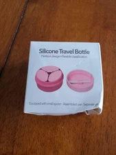 Travel Silicone Makeup Containers SetRefillable Empty Silicone Cream Jars wit...
