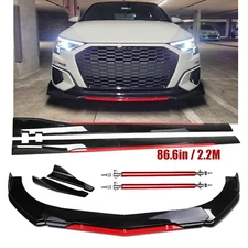 Front Bumper Lip Splitter Spoiler Side Skirt Body Kit For Audi A3 A4 A5 S4 TT
