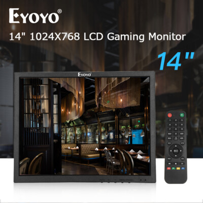 Eyoyo 14  1024x768 LCD TFT HDMI Monitor Sicherheitsanzeige für PC Computer DVR