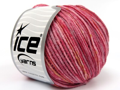 Pink, Red, Wine + Lorena Splash Yarn 82138 Ice Yarns Cotton Acrylic DK 50g 174yd