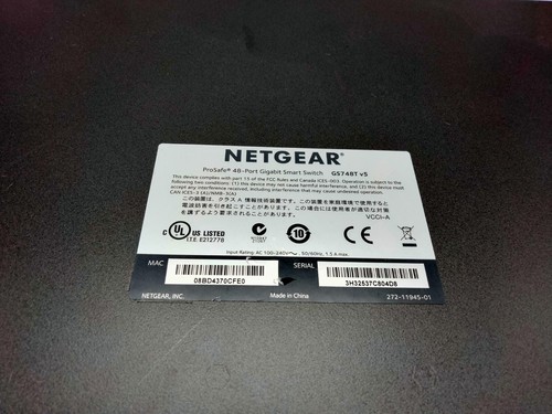 NetGear ProSafe GS748T V5 48-Port Gigabit Ethernet Network Smart Switch - Picture 3 of 4