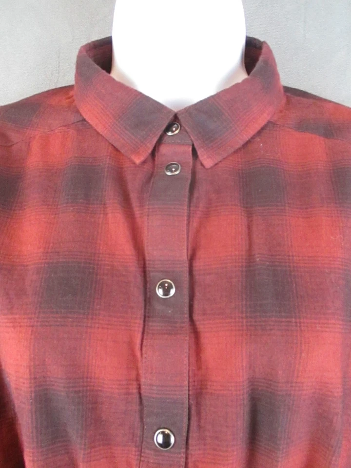 Camisa All Saints para mujer 10 roja a cuadros Kayla cruzada top algodón grunge Foto 3 de 4