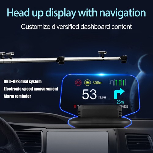 Velocímetro de proyección HUD espejo navegación pantalla frontal OBD2 GPS HUD para automóvil - Imagen 5 de 24