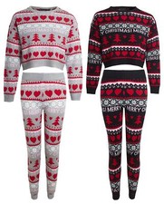 Girls Christmas tracksuit Knitted Jumper Jogger pants Set Age 5 to 13 Years Grey
