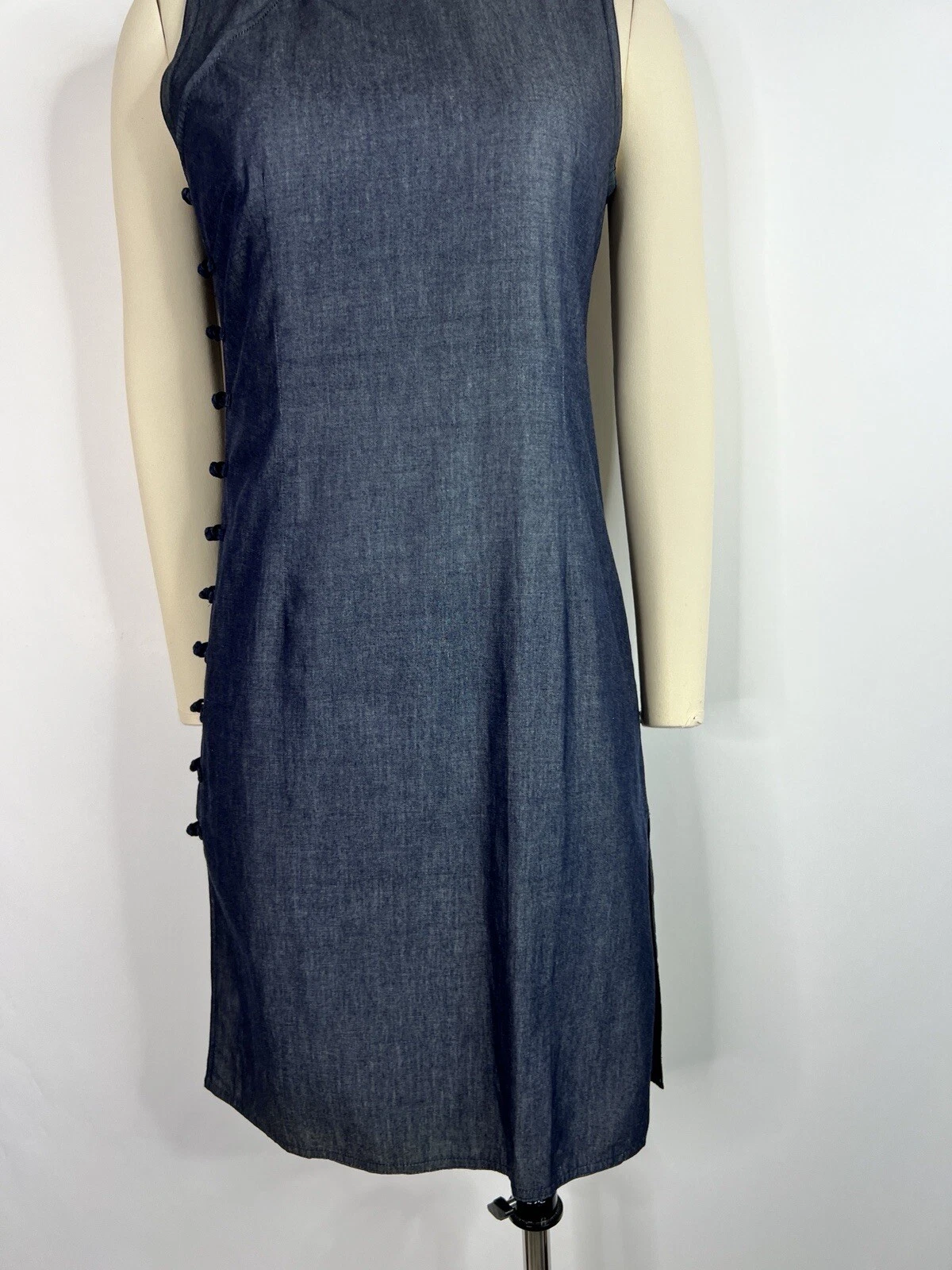 Abito vintage Miu Miu blu Cheongsam 44 L