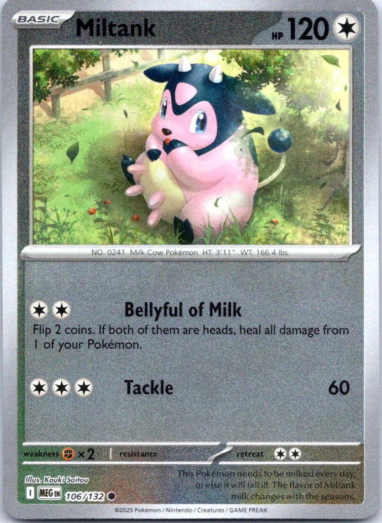 MiltankReverse Halos Reverse Holo Common ME01: Mega Evolution 106/132 NM