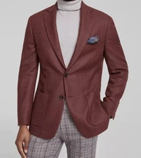 Tallia Mens Brown Wool Blend Slim-Fit Sport Coat Jacket Size 38S