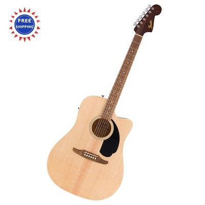 Acoustic Guitar Fender California Debut Redondo CE Series Natural Beginner Tuner
