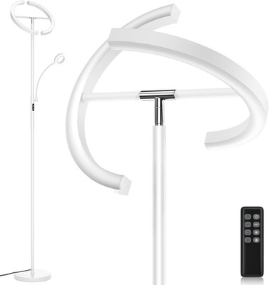 Remote-Controlled Dimmable LED Floor Lamp with 10 Brightness Levels