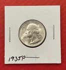 1935 P Washington Silver Quarter, Choice to Gem Unc, “Speared Eagle” Die Crack.