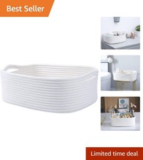 Chic 14.5" Cotton Rope Storage Basket - Ideal for Nursery  Toy Organization