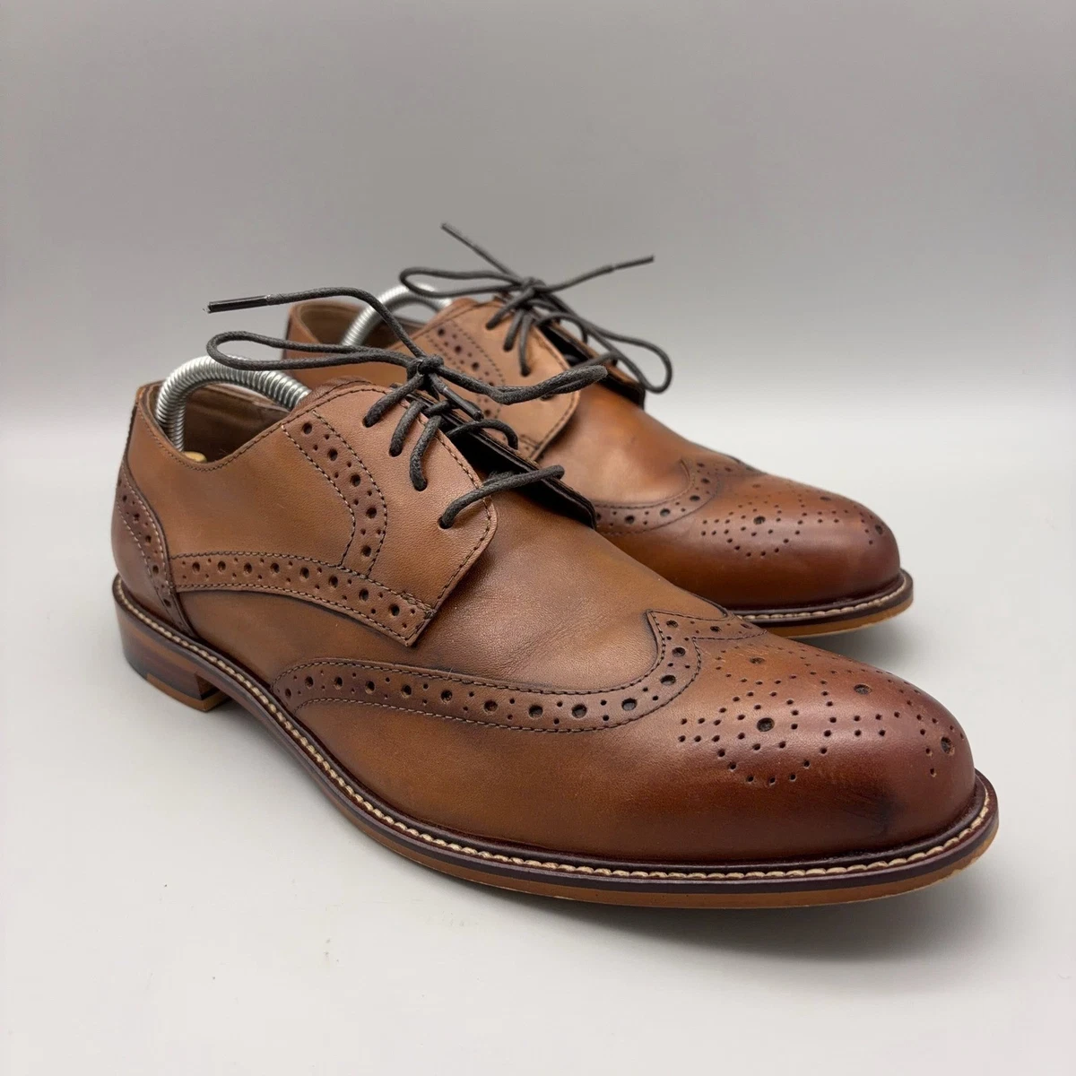 Joseph Abboud Glenn Double Monk Strap 11.5M Brown Leather Brogue Cap Toe Oxfords Joseph Abboud M Brown Dress Shoes for Men for sale | eBay main image 2