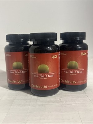 3x Upbe Hair Skin & Nails Gummies 6000 mcg Biotin Vitamins 60ct EXP 05/27