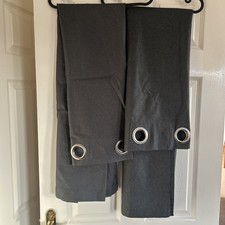 Dunelm Grey Blackout Eyelet Curtains 168cm x 137cm (66" x 54")