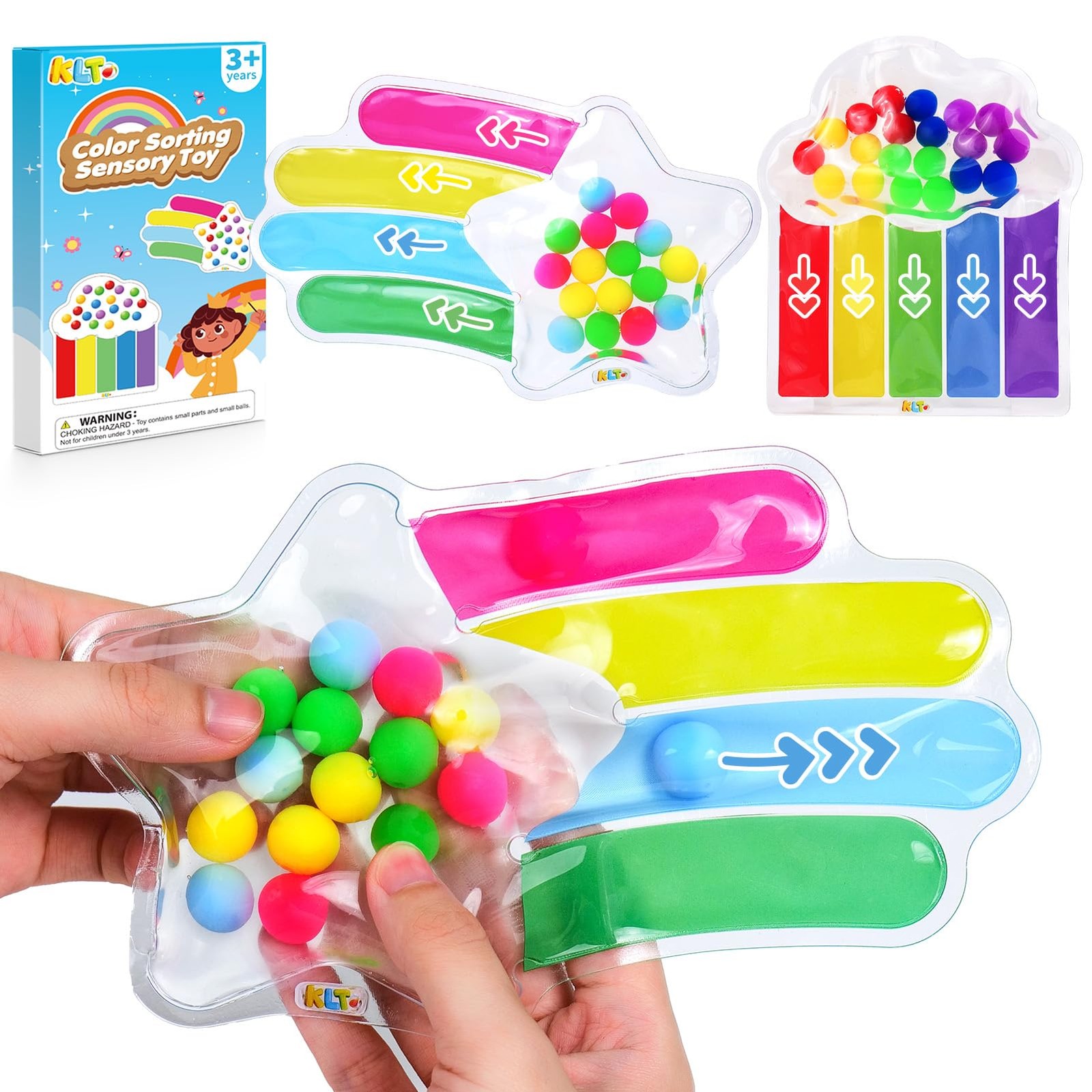 2 PCS Color Sorting Sensory Toys for Toddlers: Quiet Travel Essential Toy for...