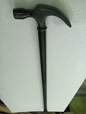 Black Steel Hammer Handle Walking Stick Cane Vintage Brass Gift for Men 37"