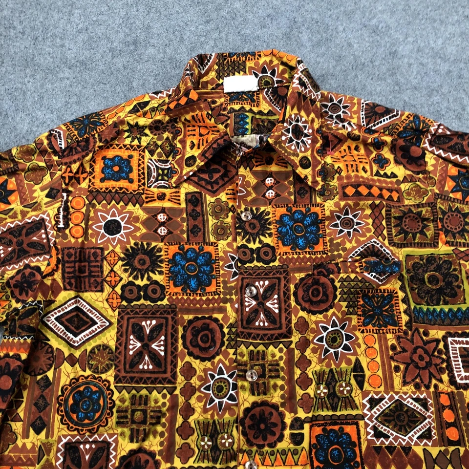 Camisa De Colección Barefoot In Paradise Para Hombre Grande Marrón Naranja Hawaiana Aloha Tiki Foto 4 de 4