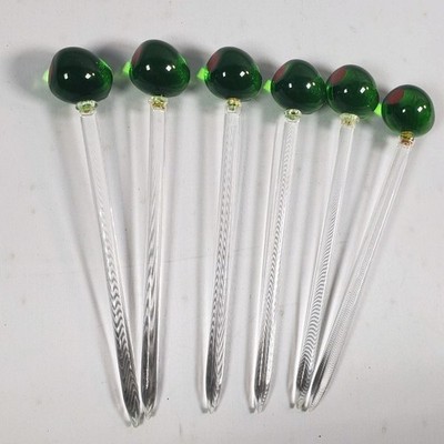 Vintage Plasti Olive Cocktail Or Martini Picks MCM Style With Pimentos Set Of 6