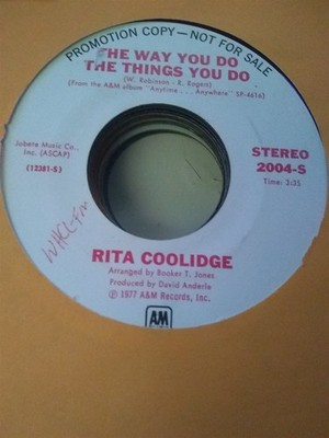 Rita Coolidge, The Way You Do The Things You Do ~ 1977 A&M promo 45 +sleeve