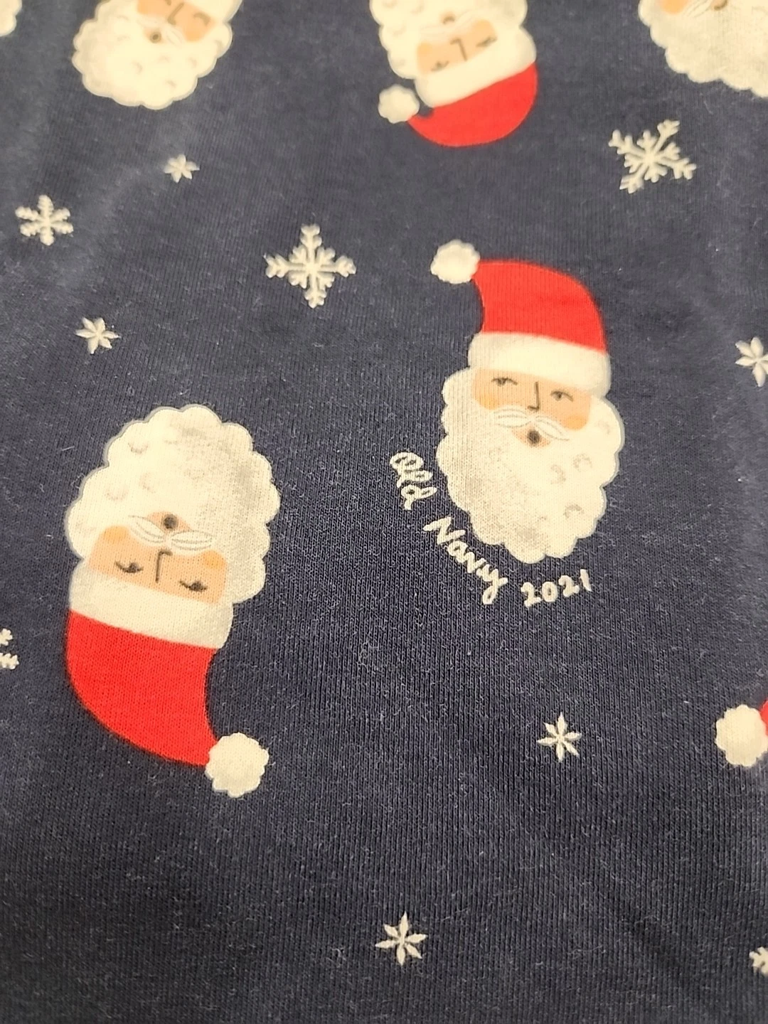 Old Navy 2pc Kid's Santa Pajama Set Size XL 12 Unisex Navy