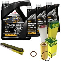 Inspektionspaket 8L Mannol Longlife 5W-30 FüR BMW E83 3.0D E46 330D 330Xd 330 Cd