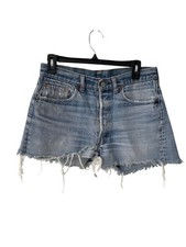 Vintage Levis 501 Cutoff Shorts Size 33 Distressed Denim Frayed Hem High Rise