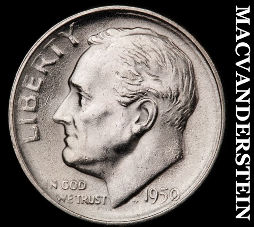 1950-S Silver Roosevelt Dime - Choice Gem Brilliant Unc  Key Date  #G7328