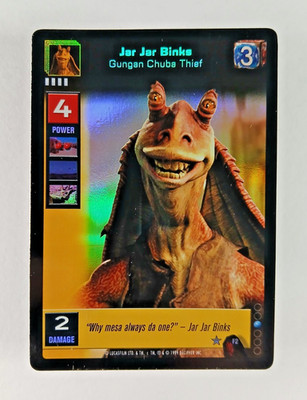 Jar Jar Binks, Gungan Thief #F2 Foil - Menace of Darth Maul, Young Jedi CCG card